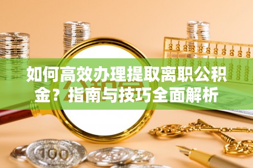 舟曲如何高效办理提取离职公积金？指南与技巧全面解析